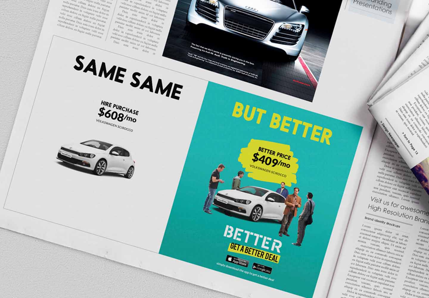 Brand Consultancy in Automotive Industry. Newspaper Ad for Better.
