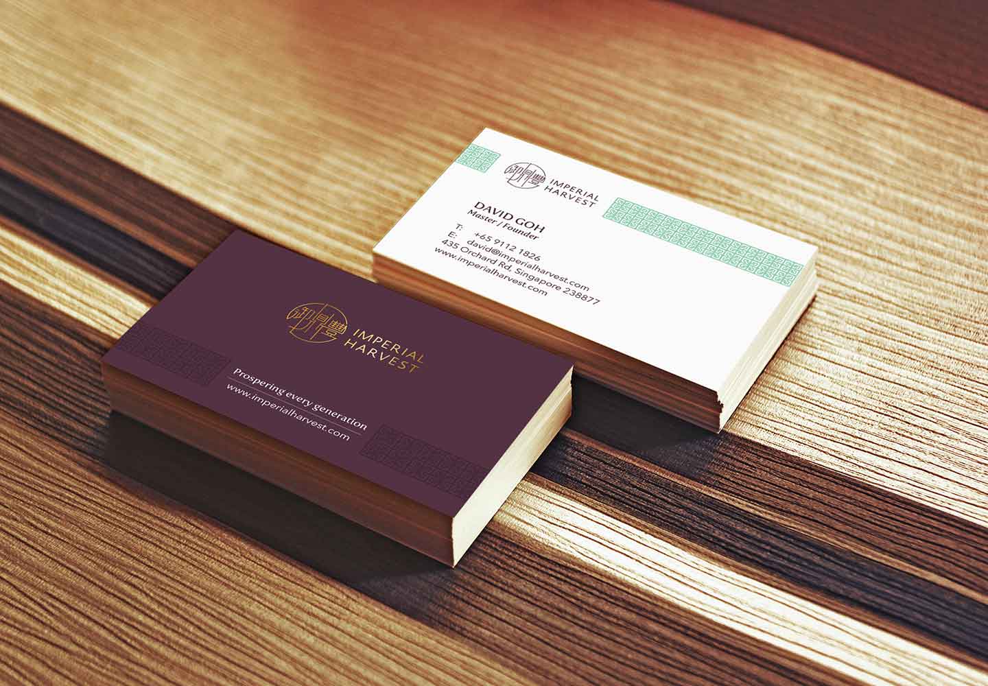 Brand consultancy in Lifestyle Industry. Business Card for Imperial Harvest.