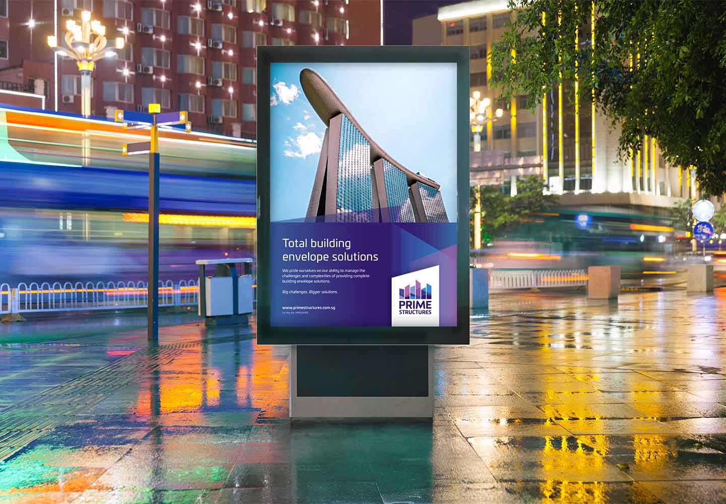 Brand Consultancy in Construction Industry. Bus Stop Ad Design for Prime Structures