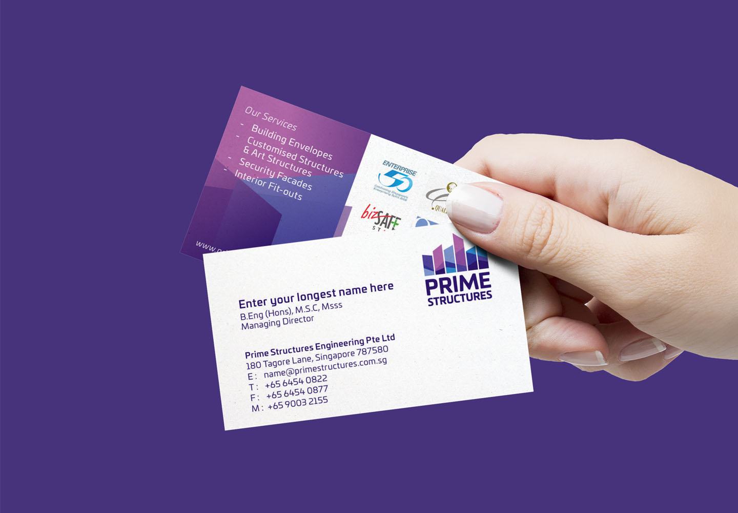 Brand Consultancy in Construction Industry. Business Card Design for Prime Structures