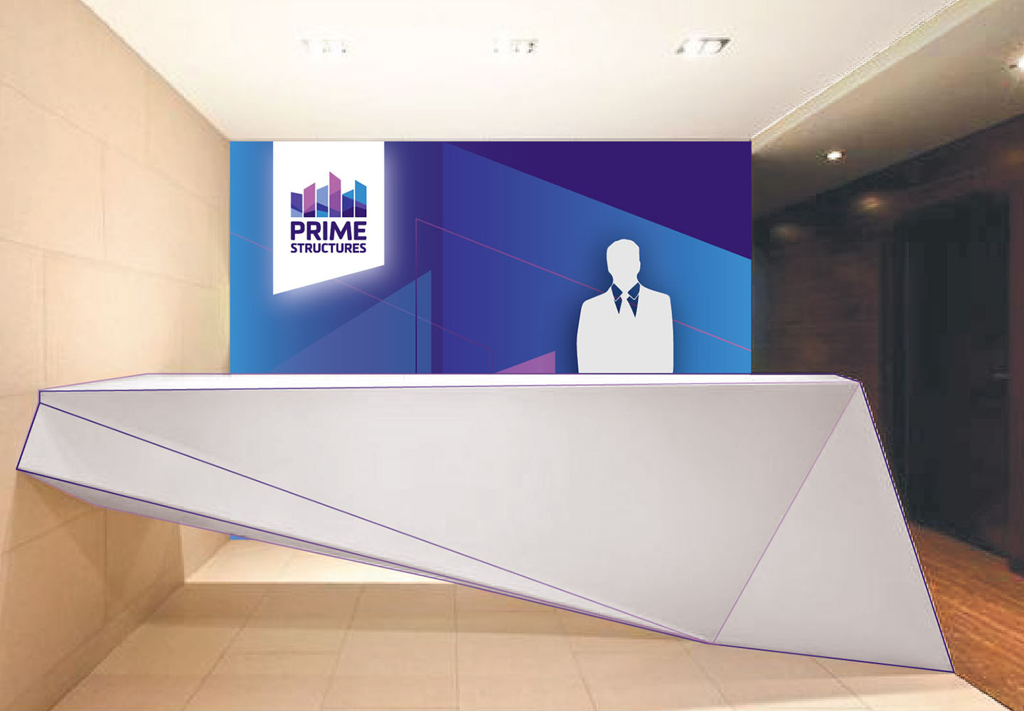 Brand Consultancy in Construction Industry. Reception Design for Prime Structures