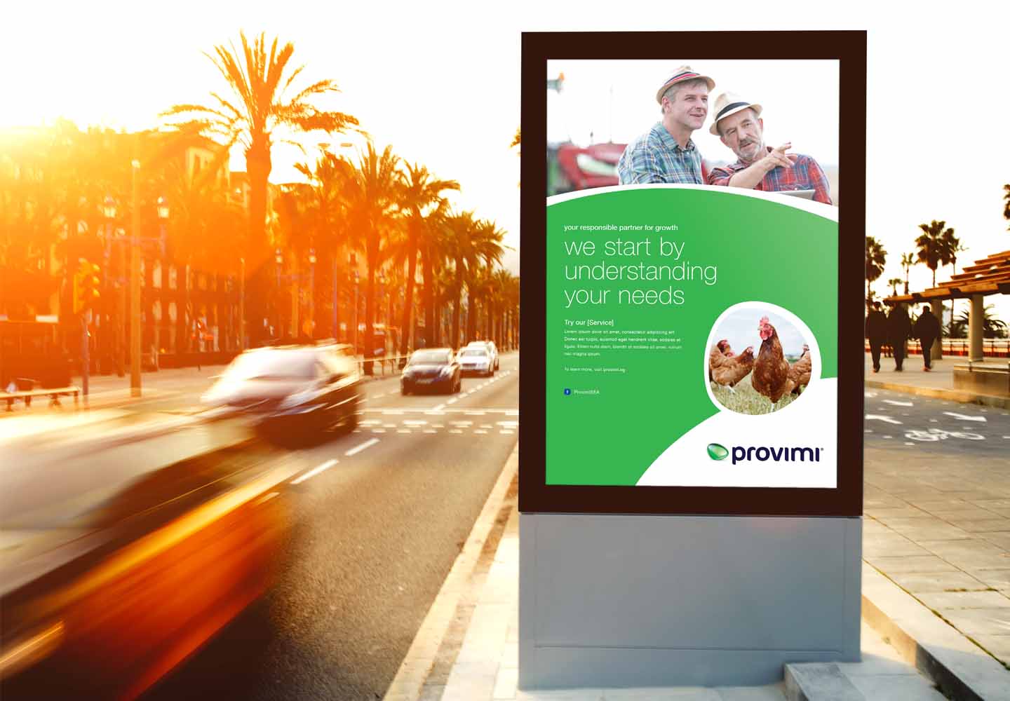 Brand Consultancy in Agriculture Industry. Bus Stop Ad for Provimi.