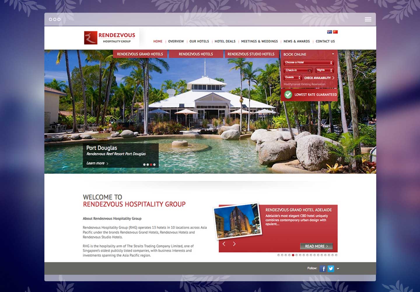 Brand Consultancy in Hospitality Industry. Website design for Rendezvous Hotel.